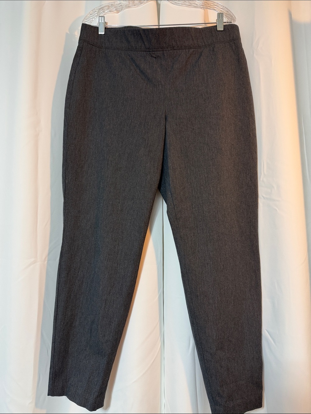 Talbots Dark Charcoal Skinny Ankle Curvy Straight-Leg Pull-On Pants SZ 16 B7